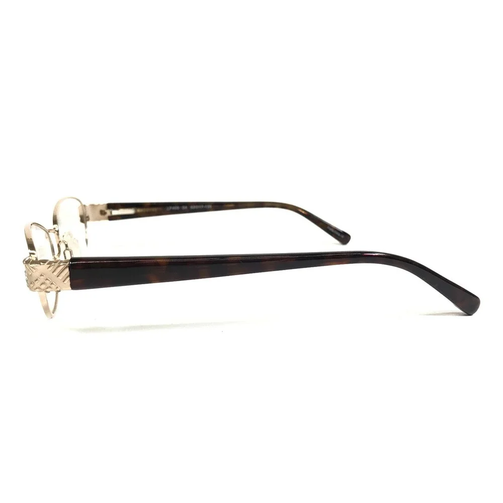 London Fog Eyeglasses Frames LF405 04 Brown Gold Round Full Rim 53-17-135